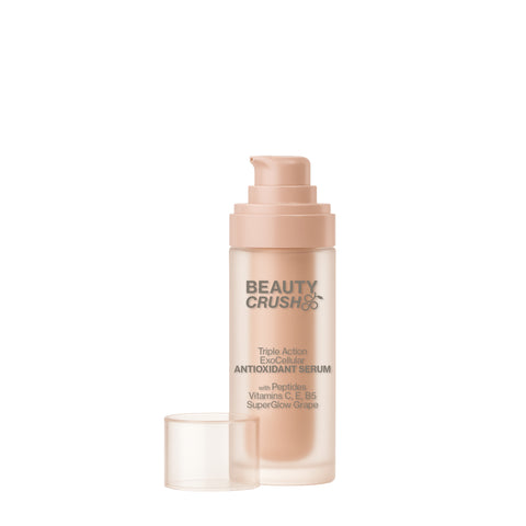 Beauty Crush serum bottle on a white background