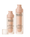 Two skincare bottles labeled 'Beauty Crush' on a white background