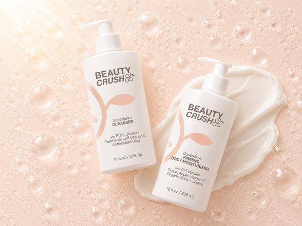 SuperGlow Skincare Set: Tri-Peptide Firming Body Moisturizer + Antioxidant Rich Cleanser